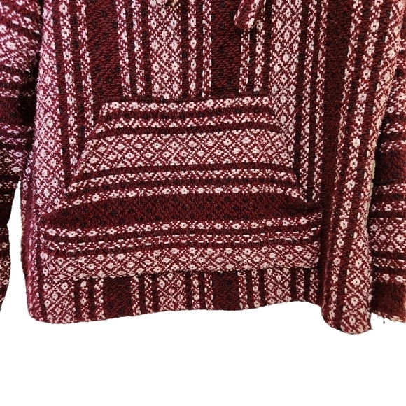 Mexican Baja LARGE vintage unisex Hoodie Poncho boho beachcore eclectic beachy - Picture 2 of 7